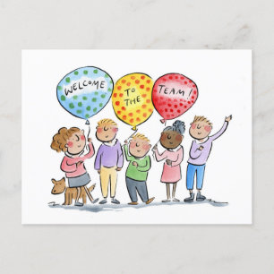 Willkommen im Team Postkarte