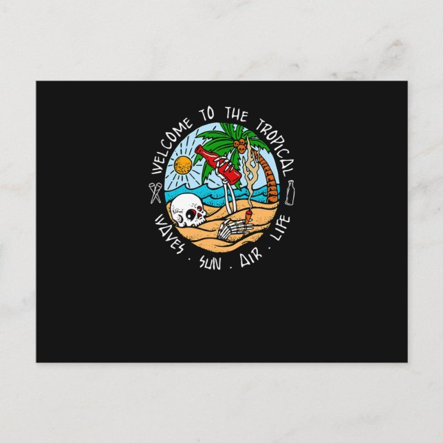 Willkommen im Tropical Postkarte (Vorderseite)