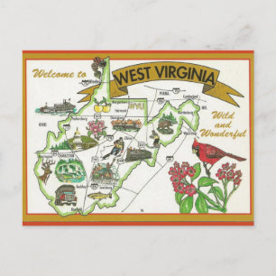Willkommen im Vintage West Virginia Postkarte