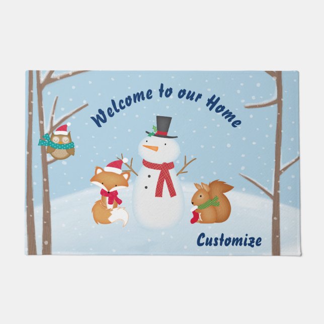 Willkommen im Wald Fußmatte (Vorderseite)