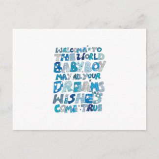 Willkommen im Welt Baby Boy Postkarte