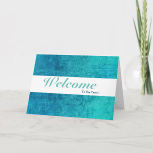 Willkommen im White Minimal Blue Abzeichen des Tea Karte