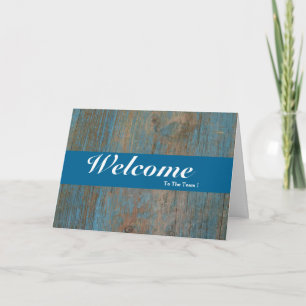 Willkommen im White Minimal Blue Abzeichen des Tea Karte