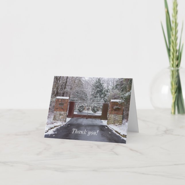 Willkommen im Winter Dankeschön Card Dankeskarte (Vorderseite)