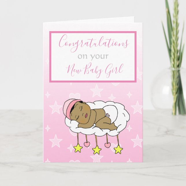 Willkommen im World New Baby Girl Ethnic Baby Car Karte (Vorderseite)