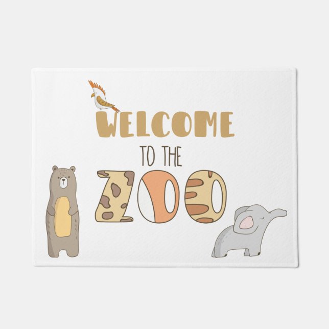 Willkommen im Zoo Door Mat Fußmatte (Vorderseite)