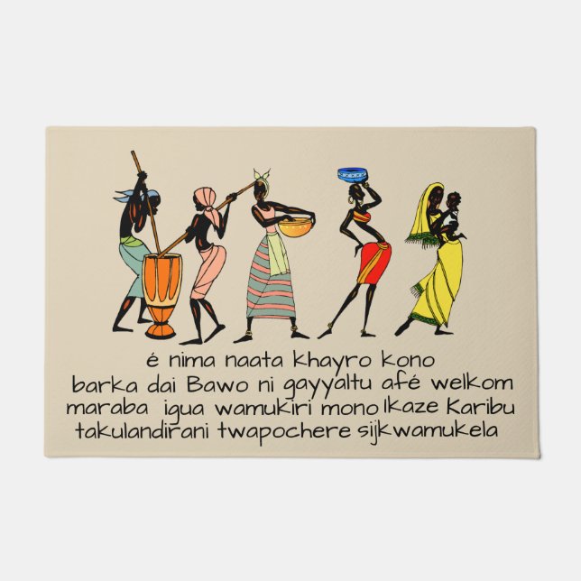 Willkommen in 12 afrikanischen Sprachen Fußmatte (Vorderseite)