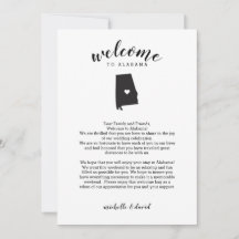 Willkommen in Alabama | Hochzeitsbrief und Reisero