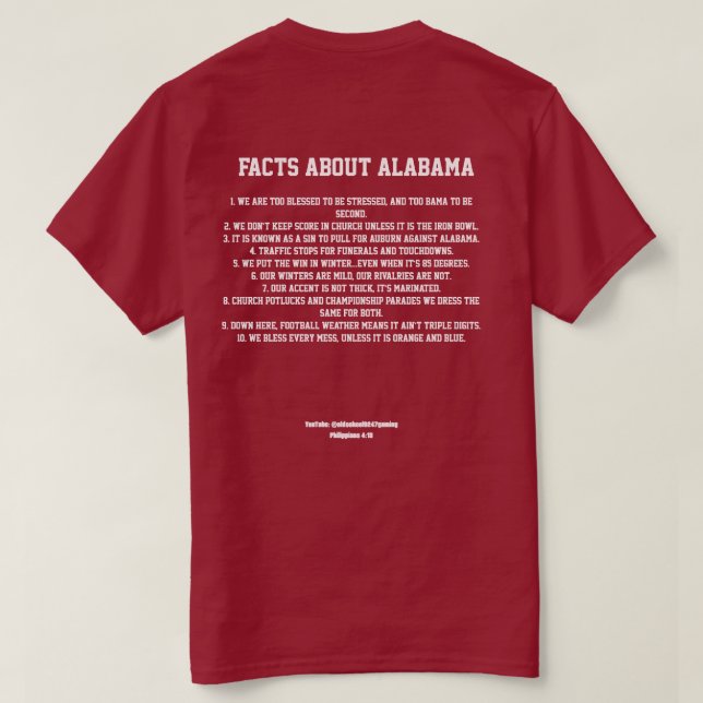 Willkommen in Alabama T-Shirt (Design Rückseite)