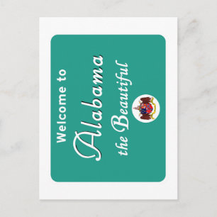 Willkommen in Alabama - USA Road Sign Postkarte