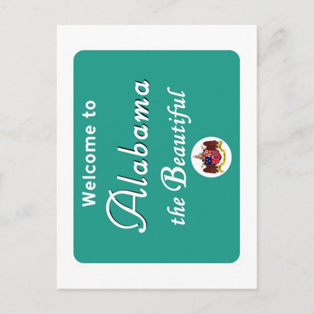 Willkommen in Alabama - USA Road Sign Postkarte (Vorderseite)