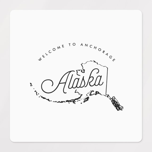 Willkommen in Alaska Etiketten (Design 1)