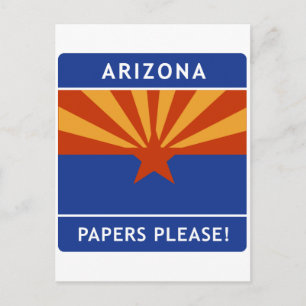 Willkommen in Arizona, Papers Bitte! Postkarte
