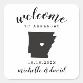 Willkommen in Arkansas | Brauchtum für Hochzeiten Quadratischer Aufkleber