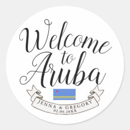 Willkommen in Aruba | HOCHZEIT IN URLAUBSORT Runder Aufkleber