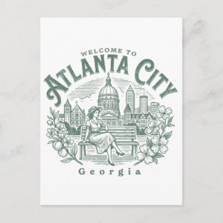 Willkommen in Atlanta City Georgia Postkarte
