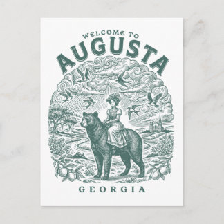 Willkommen in Augusta Georgia im Vintage-Stil Postkarte