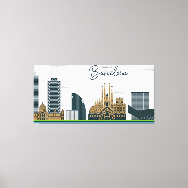 Willkommen in Barcelona Leinwanddruck (Vorderseite)