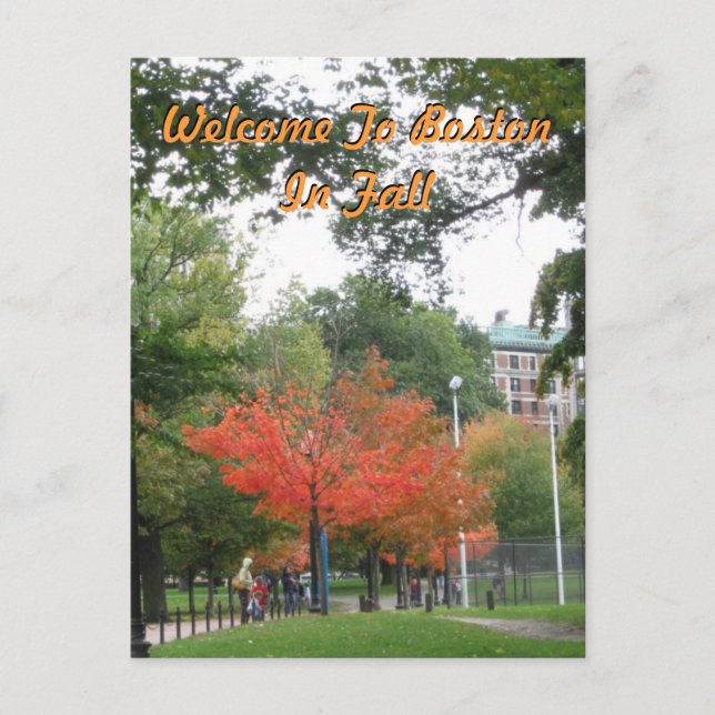 Willkommen in Boston im Herbst Postkarte (Vorderseite)