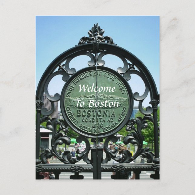 Willkommen in Boston Postkarte (Vorderseite)