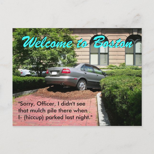 Willkommen in Boston Postkarte (Vorderseite)
