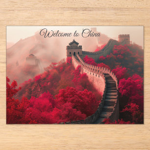 „Willkommen in China“ Acryl-Einladung Große Mauer Acryleinladungen