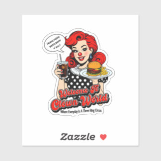 Willkommen in Clown World Custom Cut Vinyl Sticker