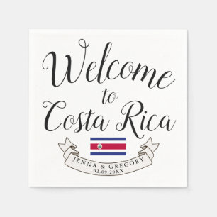 Willkommen in Costa Rica Hochzeit in Urlaubsort Serviette