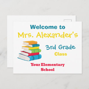 Willkommen in der Klasse zurück zur Schule Postkarte