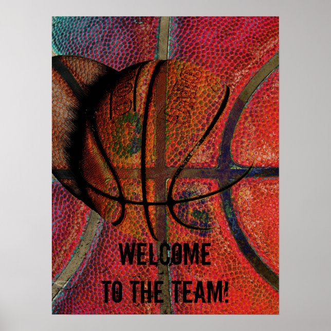 Willkommen in der Mannschaft - Basketballplakat Poster (Vorne)