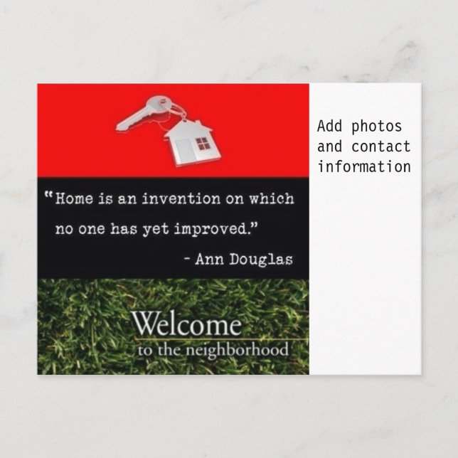 Willkommen in der Nachbarschaft Postkarte (Vorderseite)