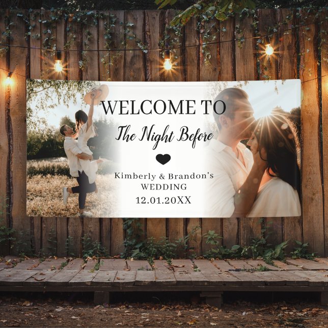 Willkommen in der Nacht vor der Hochzeit von Custo Banner (Welcome To The Night Before Wedding Custom 2 Photo Banner
)