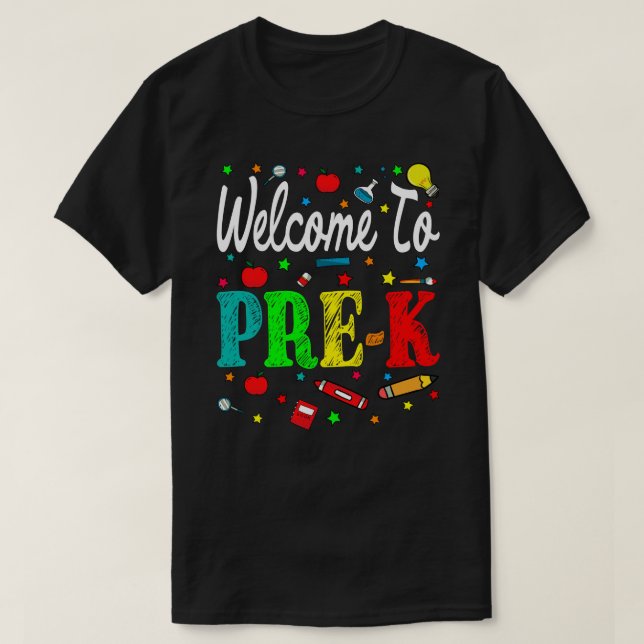 Willkommen in der Pre-K Zurück zur Schule T-Shirt (Design vorne)