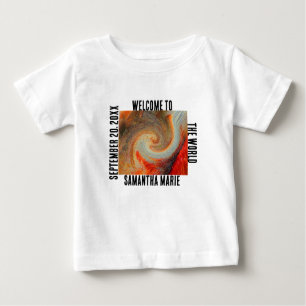 Willkommen in der Welt Groovy Sprial Gender Neutra Baby T-shirt