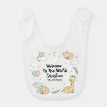 Willkommen in der Welt Sebastian Baby-Bib