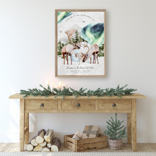 Willkommen in der Welt   Woodland Aurora Nursery  Poster