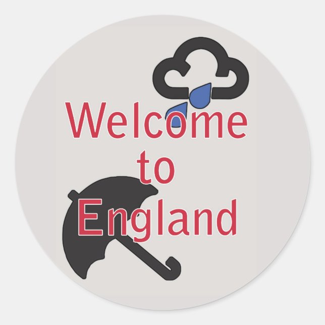 Willkommen in England! Runder Aufkleber (Vorderseite)