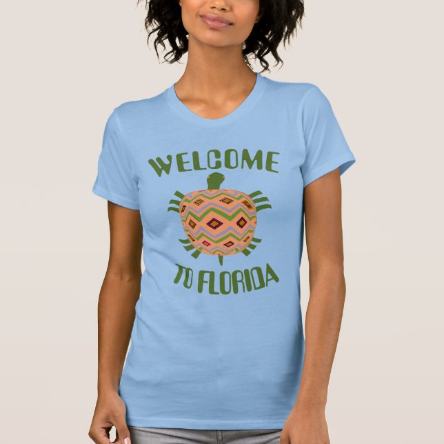 WILLKOMMEN IN FLORIDA, Abstrakt Turtle T-Shirt (Vorderseite)