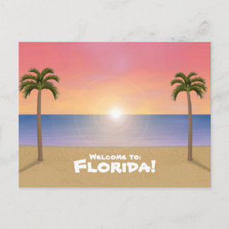 Willkommen in Florida: Beach Scene Postcard Postkarte
