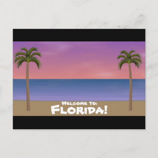 Willkommen in Florida: Beach Scene Postcard Postkarte