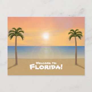 Willkommen in Florida: Beach Scene Postcard Postkarte
