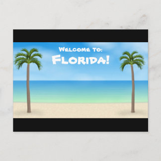 Willkommen in Florida: Beach Scene Postcard Postkarte