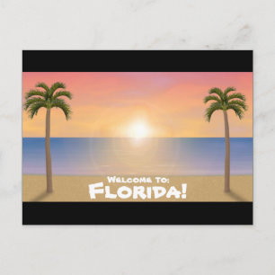 Willkommen in Florida: Strand Szene Postkarte