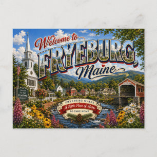 Willkommen in Fryeburg Maine Nostalgische Postkart Postkarte