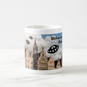 Willkommen in Gent  UFO’s heißen Sie in Gent willk Kaffeetasse