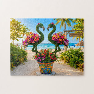 Willkommen in Ihrem Altersheim Flamingos am Strand Puzzle