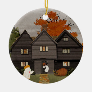 Willkommen in Ihrem Spuk Haus Keramik Ornament