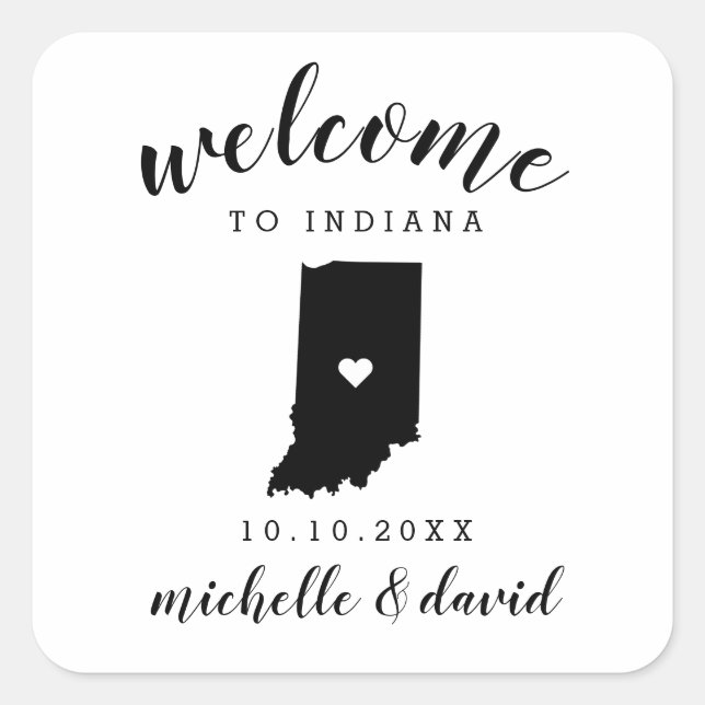 Willkommen in Indiana | Brauchtum für Hochzeiten Quadratischer Aufkleber (Vorderseite)