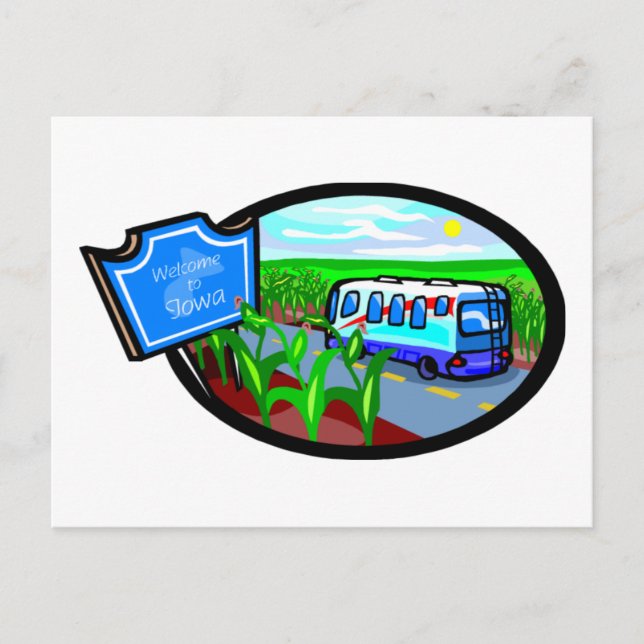 Willkommen in Iowa Postkarte (Vorderseite)