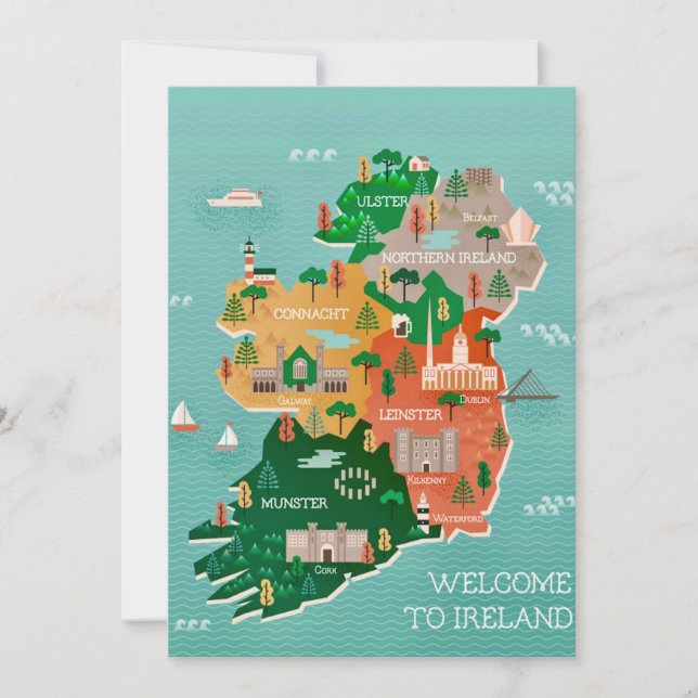 Willkommen in Irland 5x7 große Postkarte (Vorderseite)